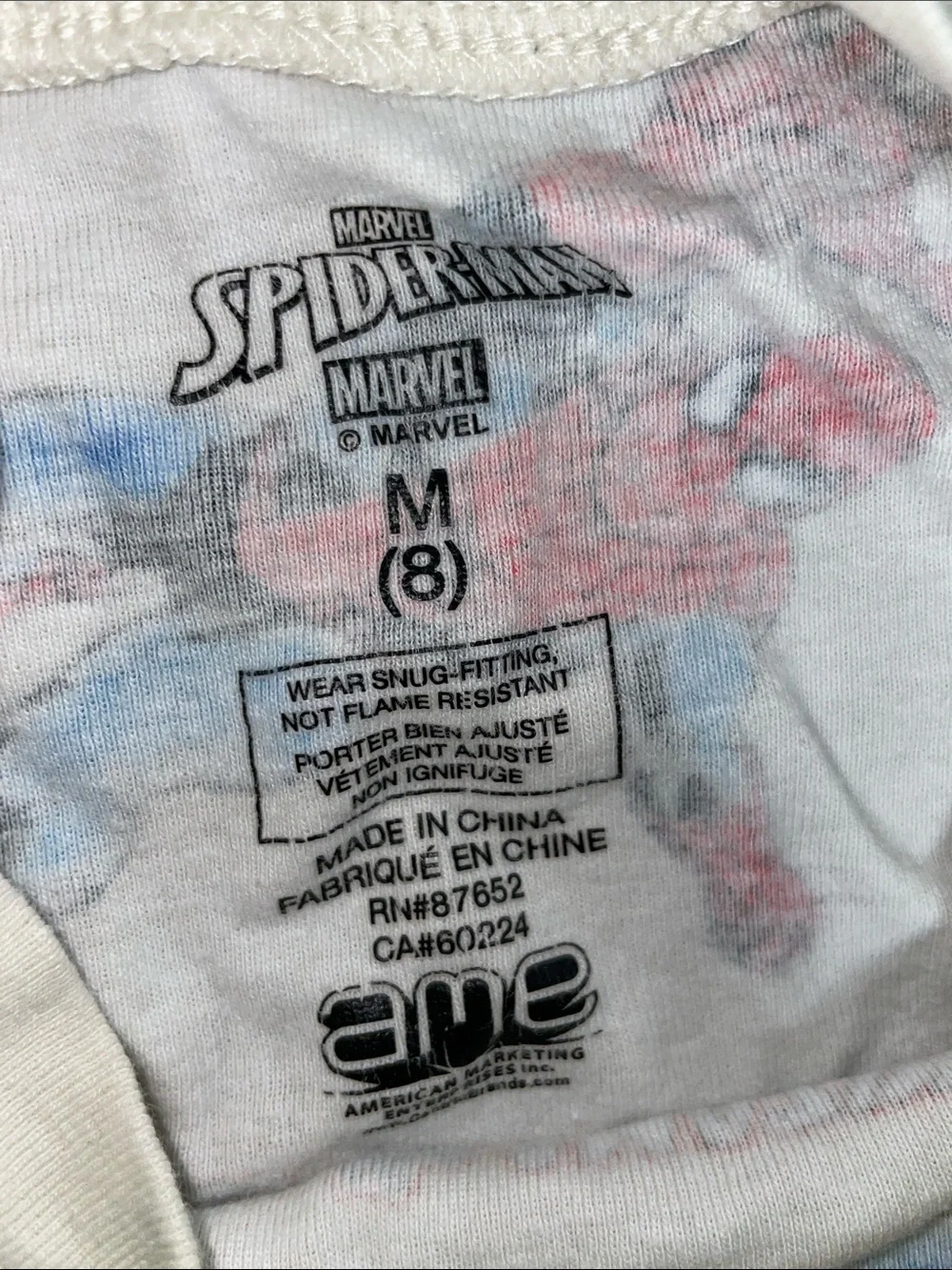 Marvel Spider-Man Pajama Set - White, Red, Blue